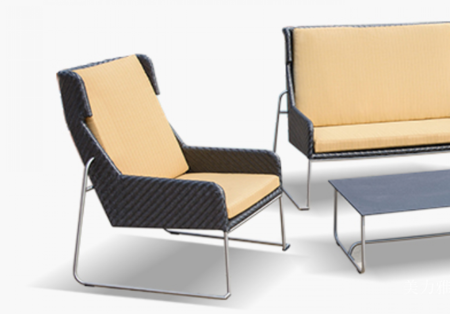 美力雅 Outdoor furniture Product 《Dark Brown Rattan-Woven Outdoor Sofa》【图1】