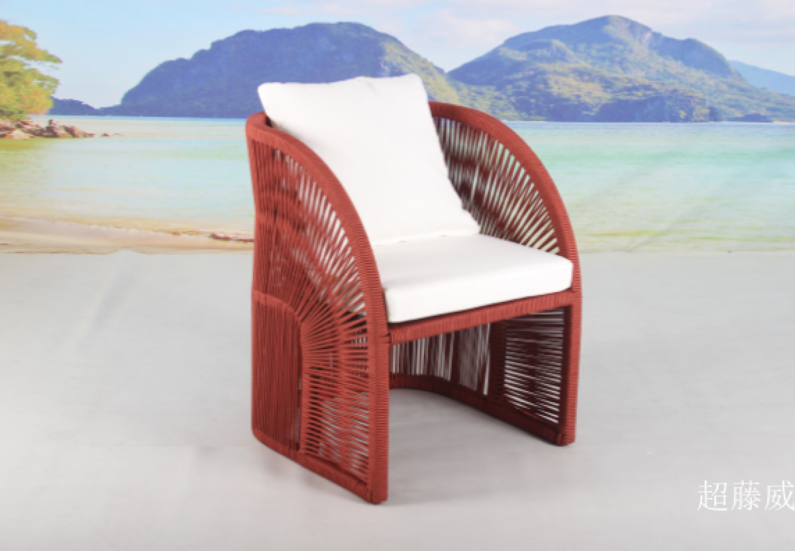 超藤威 Outdoor furniture Product 《Red Rope-Woven Garden Dining Chair》【图3】