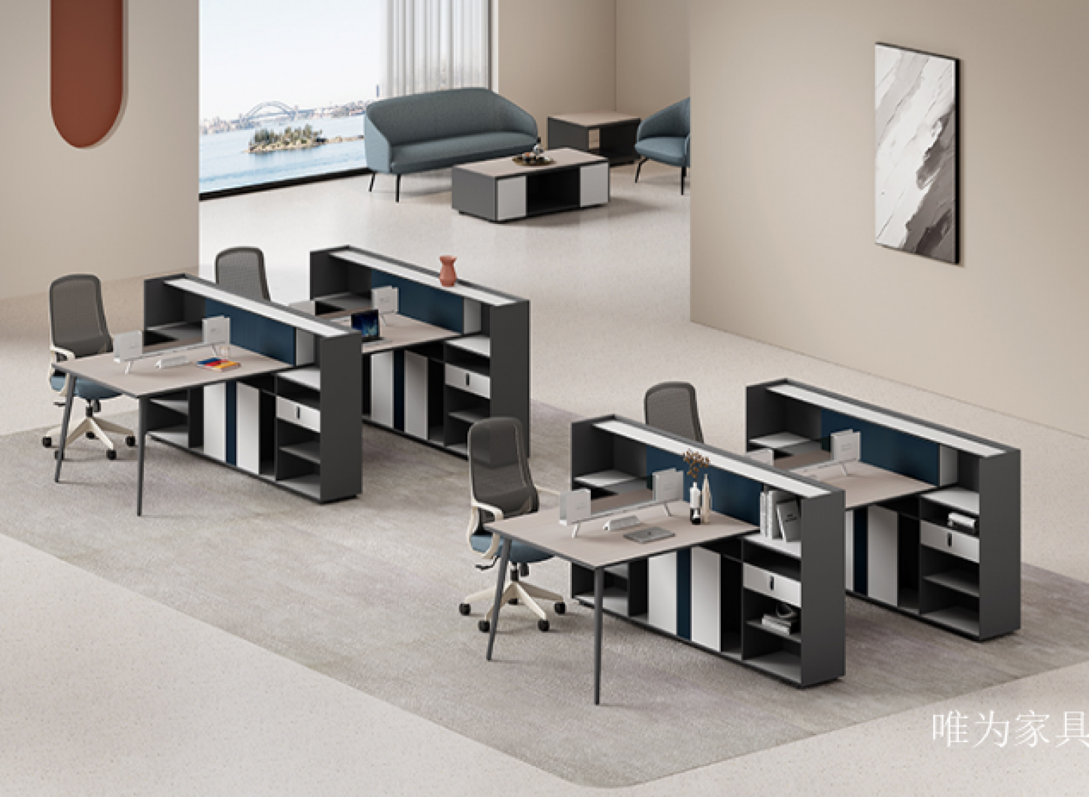 唯为家具 Office furniture product 《Minimalist and Elegant Staff Desk》