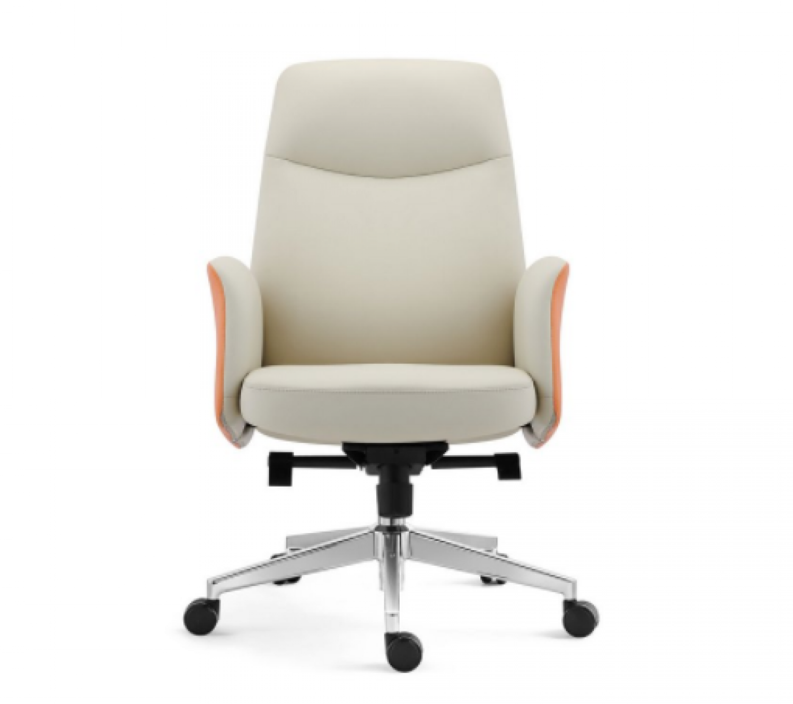 盛联达 Office furniture Product 《Beige and Orange Accent Leather Office Chair》【图2】