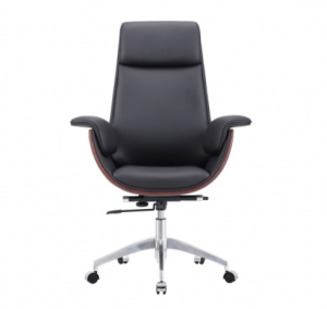 盛联达 Office furniture product 《Black Leather & Wood Grain Office Chair》议价