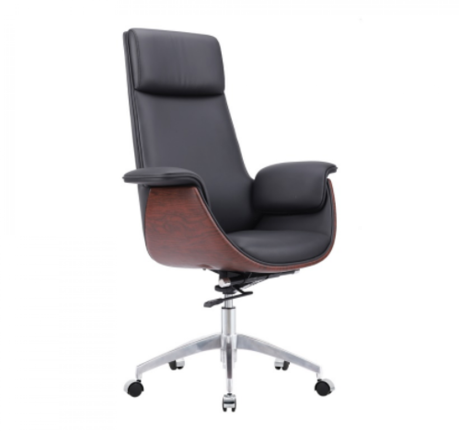 盛联达 Office furniture Product 《Black Leather & Wood Grain Office Chair》【图4】