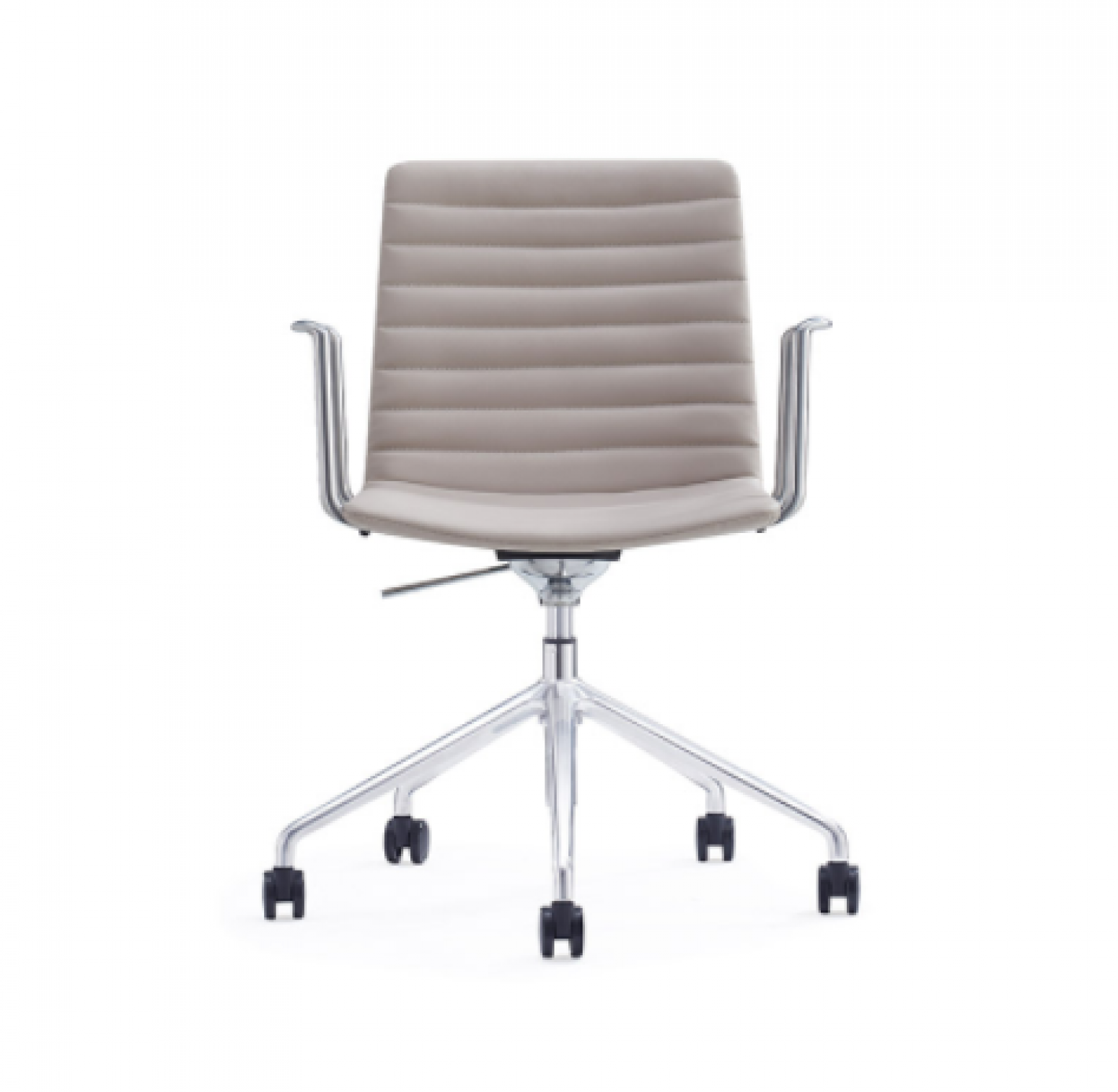 盛联达 Office furniture product 《Light Gray Striped Leather Office Chair》