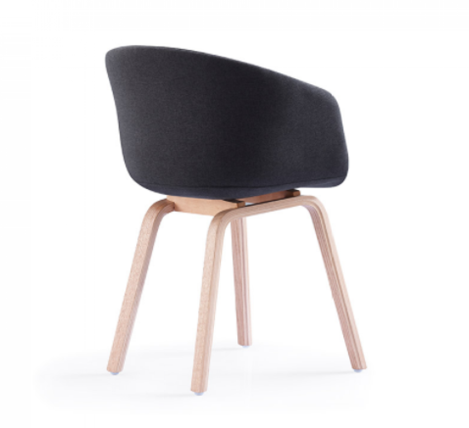 盛联达 Office furniture Product 《Black Fabric & Light Wood Leisure Chair》【图3】