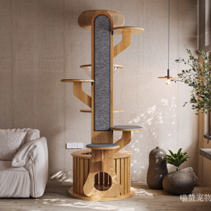 喵赞宠物 Pet furniture product 《Cactus-Shaped Solid Wood Cat Tree》议价