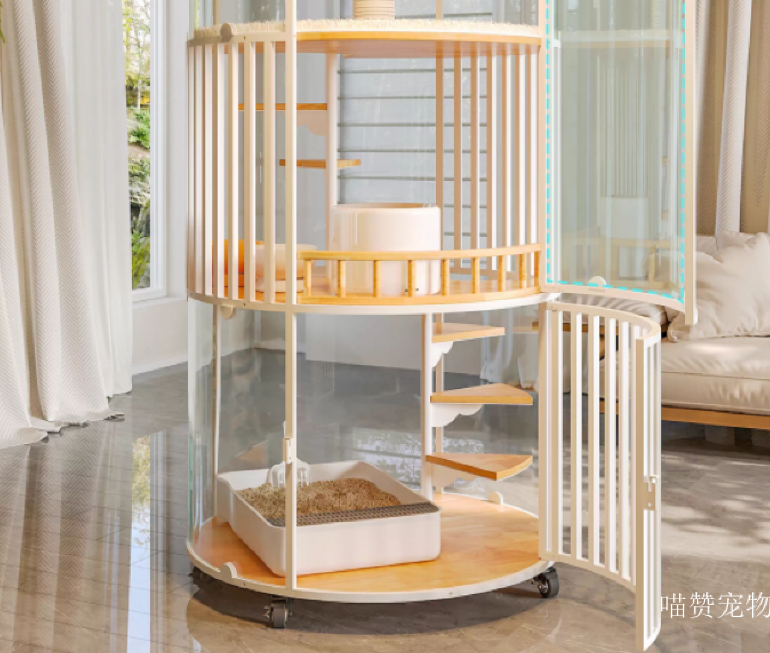 喵赞宠物Pet furnitureProduct《Panoramic Luxury Cat House》【图2】