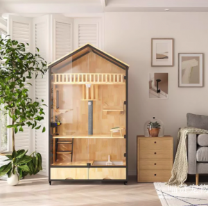 喵赞宠物 Pet furniture product 《Three-Tier Solid Wood Large Cat House》议价