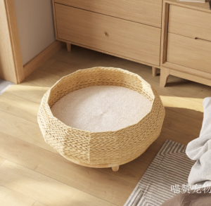 喵赞宠物 Pet furniture product 《Woven Solid Wood Cat Bed》议价