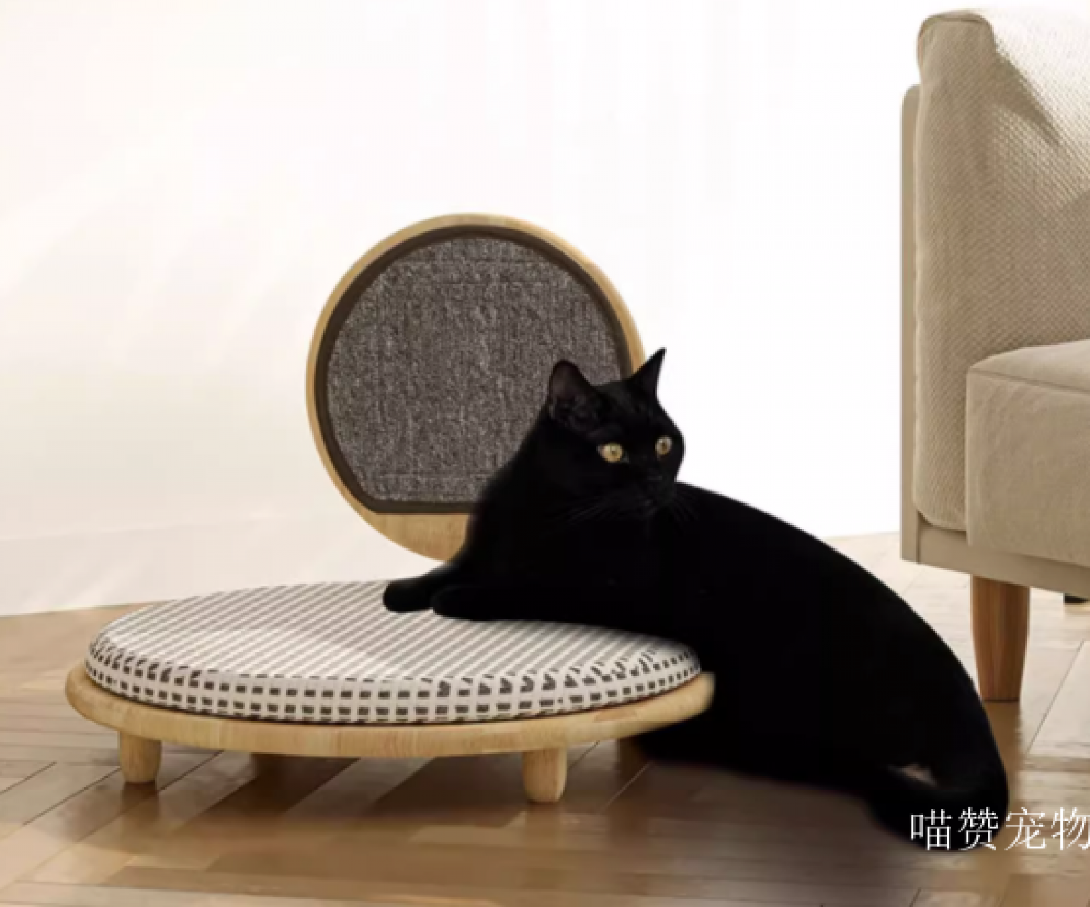 喵赞宠物Pet furnitureProduct《Premium Solid Wood Cat Bed》【图0】