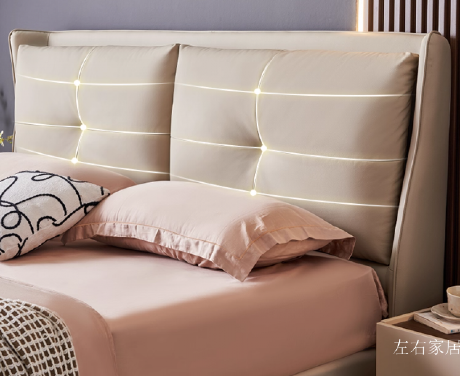 左右家居 Home Furniture Product 《Luxury Leather Art Bedroom Bed》【图1】
