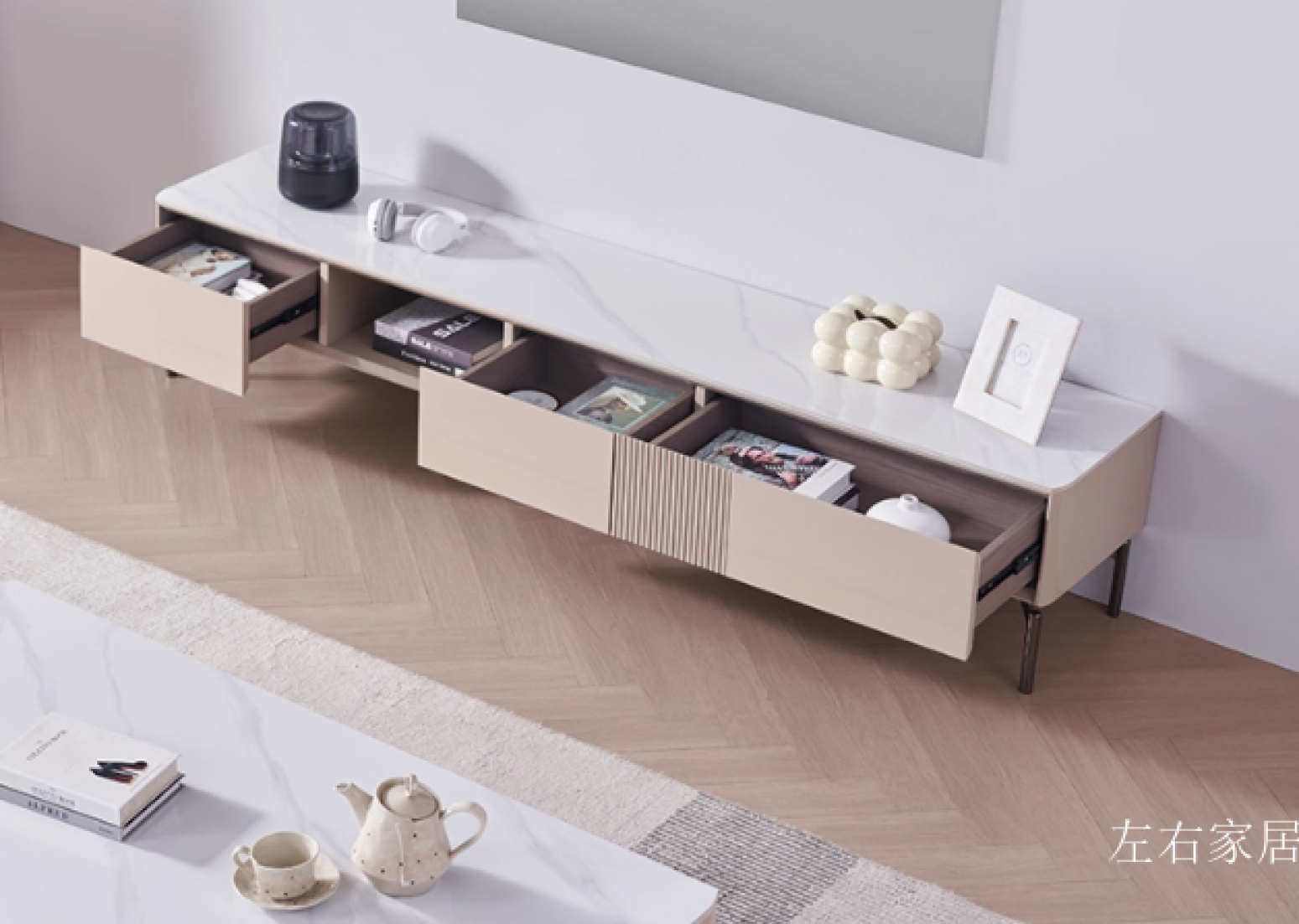 左右家居Home FurnitureProduct《Minimalist Sintered Stone Coffee Table & TV Stand Set》【图1】