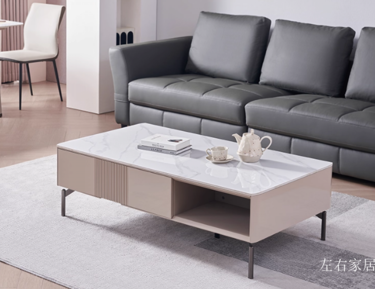 左右家居Home FurnitureProduct《Minimalist Sintered Stone Coffee Table & TV Stand Set》【图2】