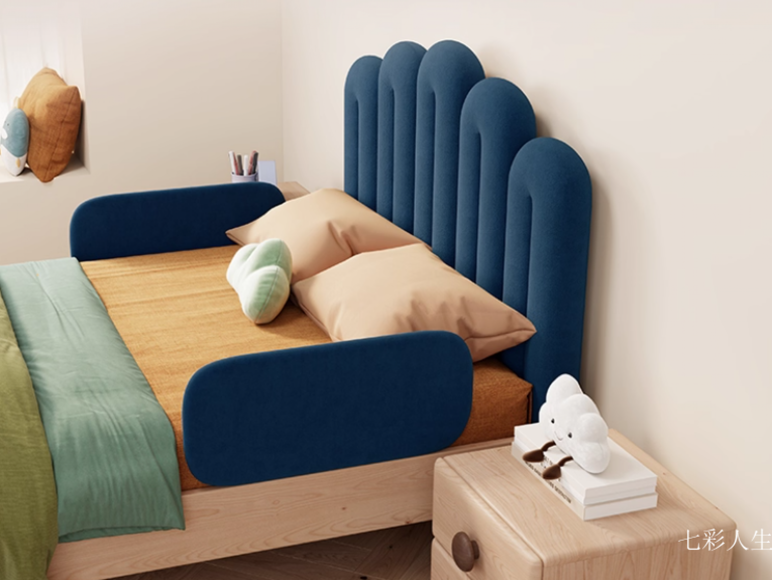 七彩人生 Children's furniture Product 《Viral-Worthy Upholstered Children's Bed》【图2】