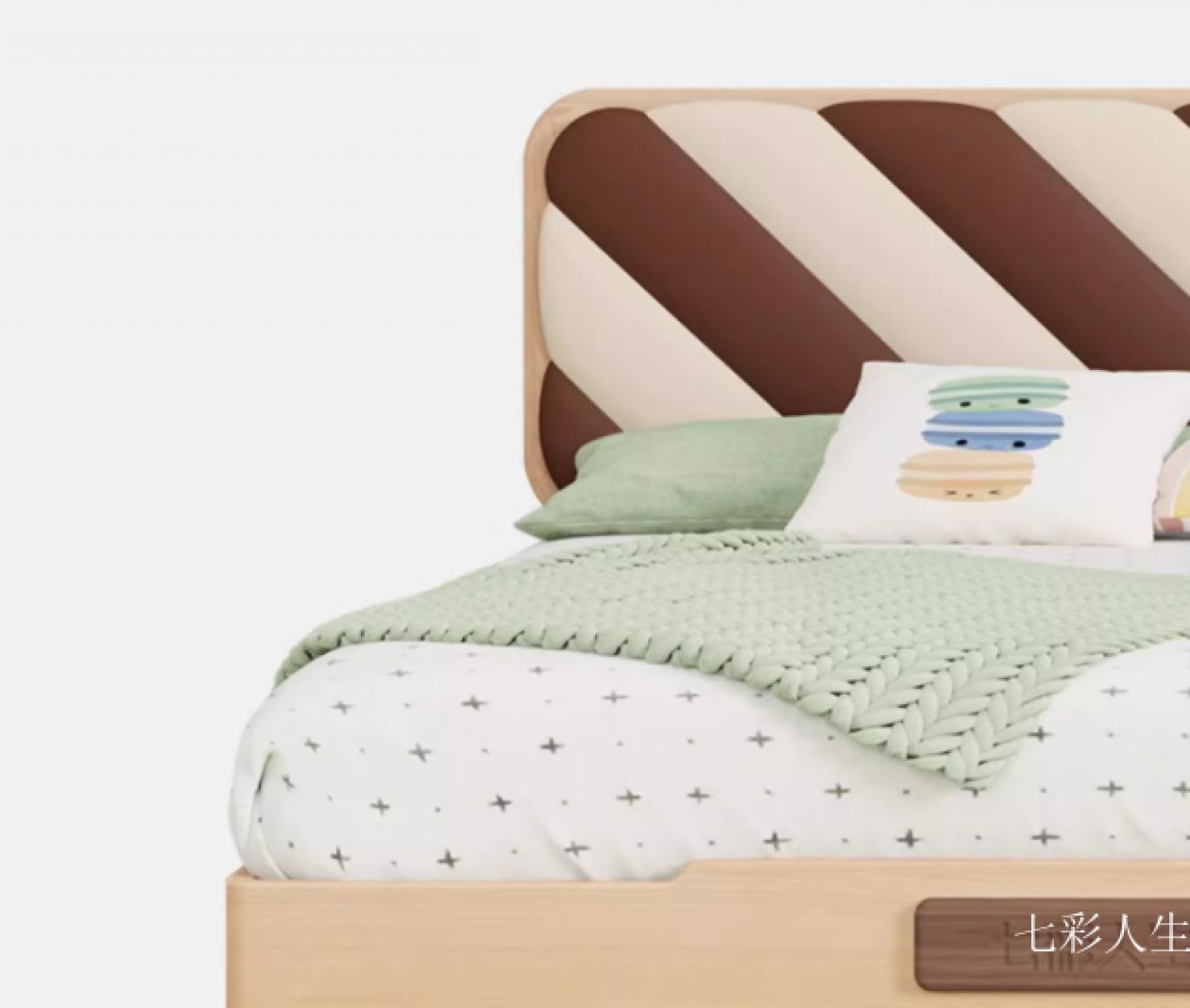 七彩人生 Children's furniture Product 《Solid Wood Single Children's Bed for Boys》【图1】