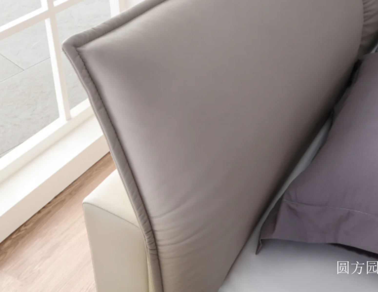 圆方园 Home Furniture Product 《A white leather soft bed》【图0】