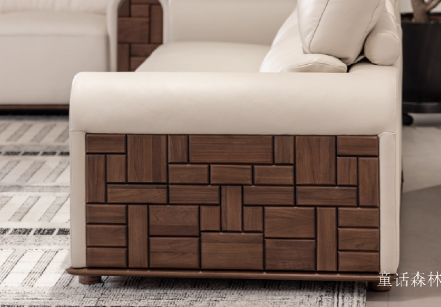 童话森林 Home Furniture Product 《Genuine leather high-backrest solid wood sofa》【图3】