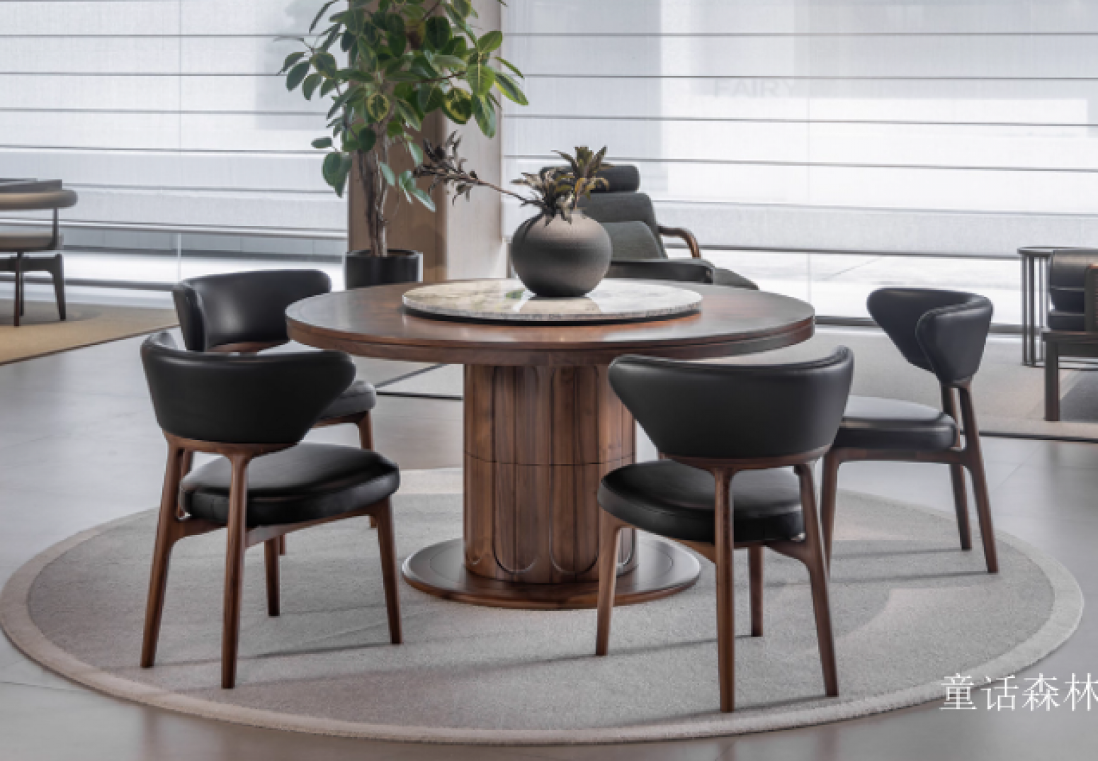 童话森林 Home Furniture Product 《Sculpture round solid wood dining table》【图1】