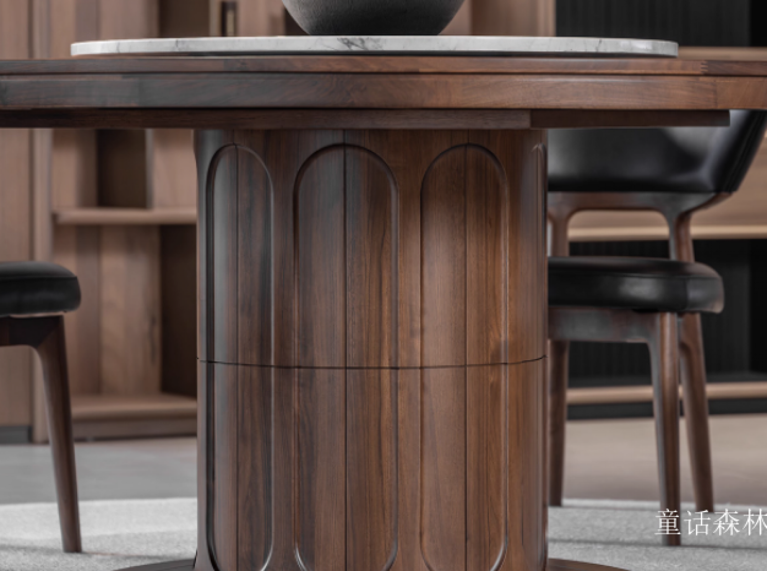 童话森林 Home Furniture Product 《Sculpture round solid wood dining table》【图3】
