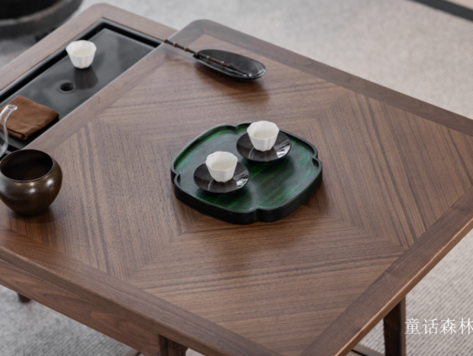 童话森林 Home Furniture Product 《A small household solid wood tea table》【图1】