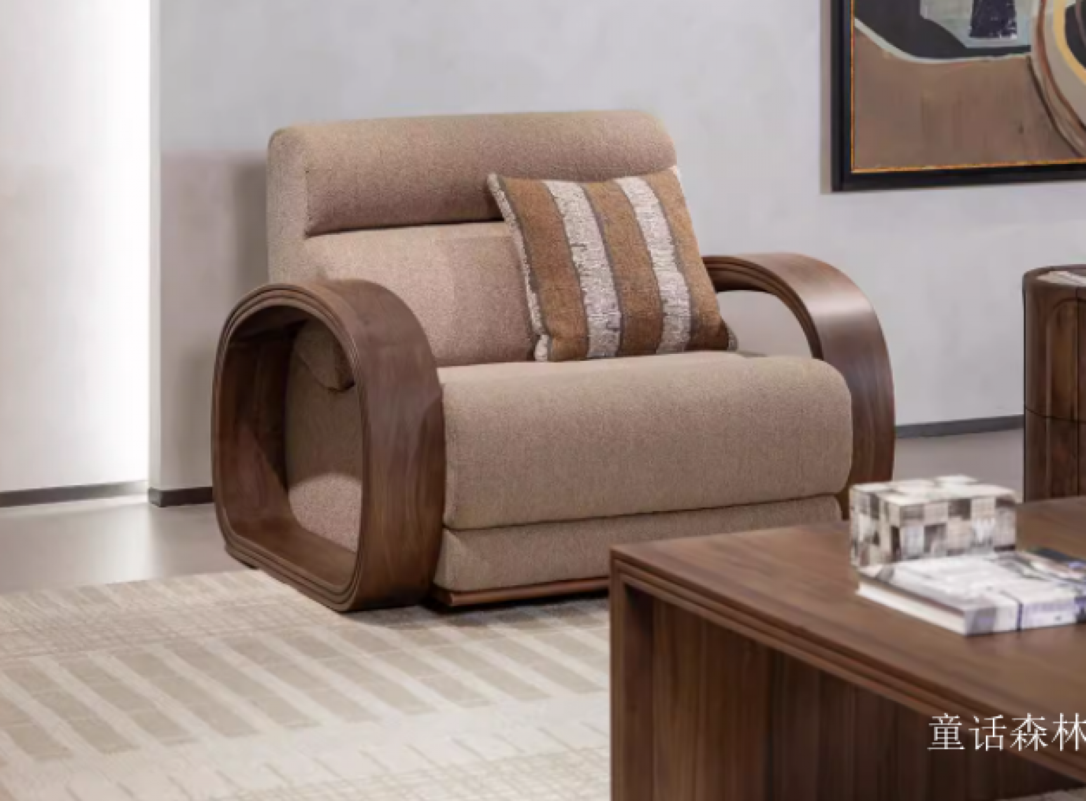 童话森林 Home Furniture Product 《Black walnut genuine leather sofa》【图1】