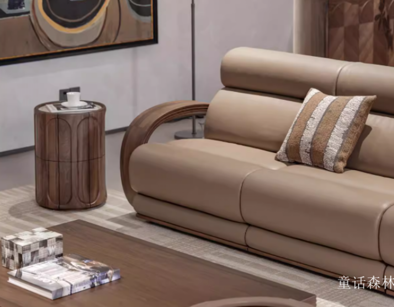 童话森林 Home Furniture Product 《Black walnut genuine leather sofa》【图2】