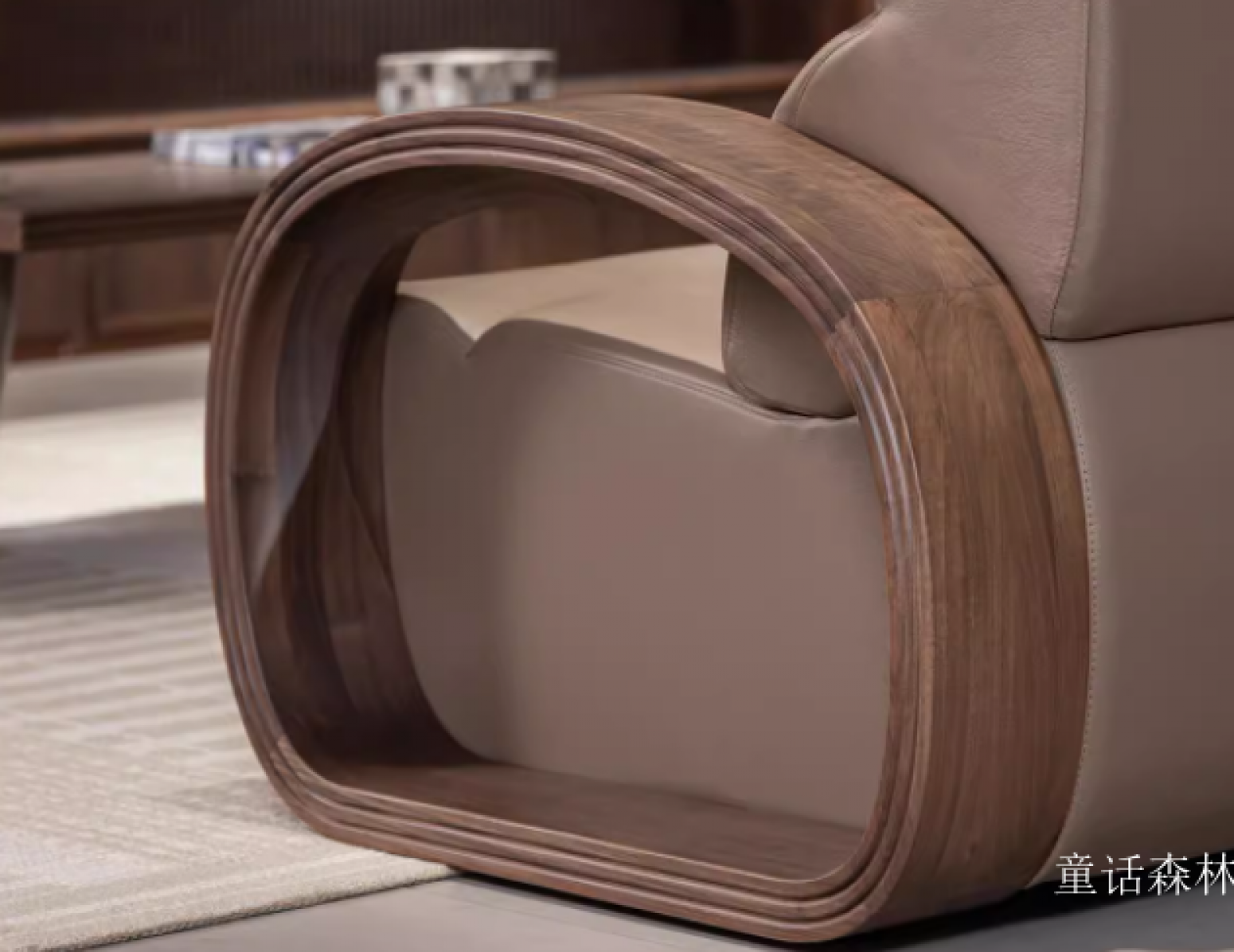 童话森林 Home Furniture Product 《Black walnut genuine leather sofa》【图4】