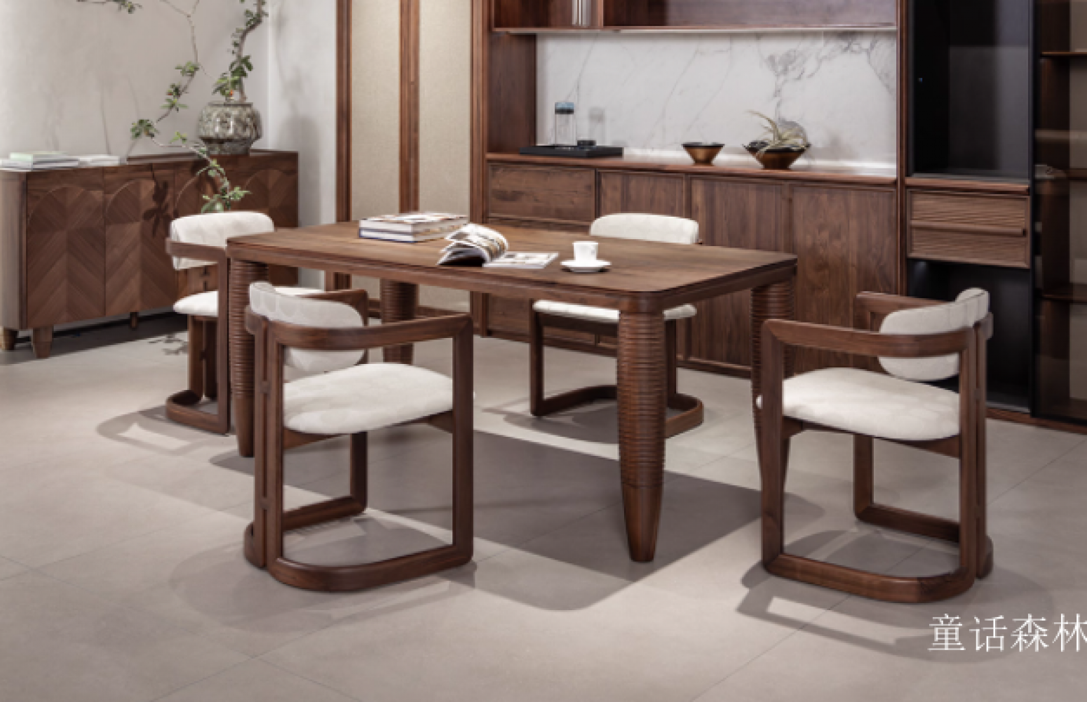 童话森林 Home Furniture Product 《Black walnut wood dining table》【图0】