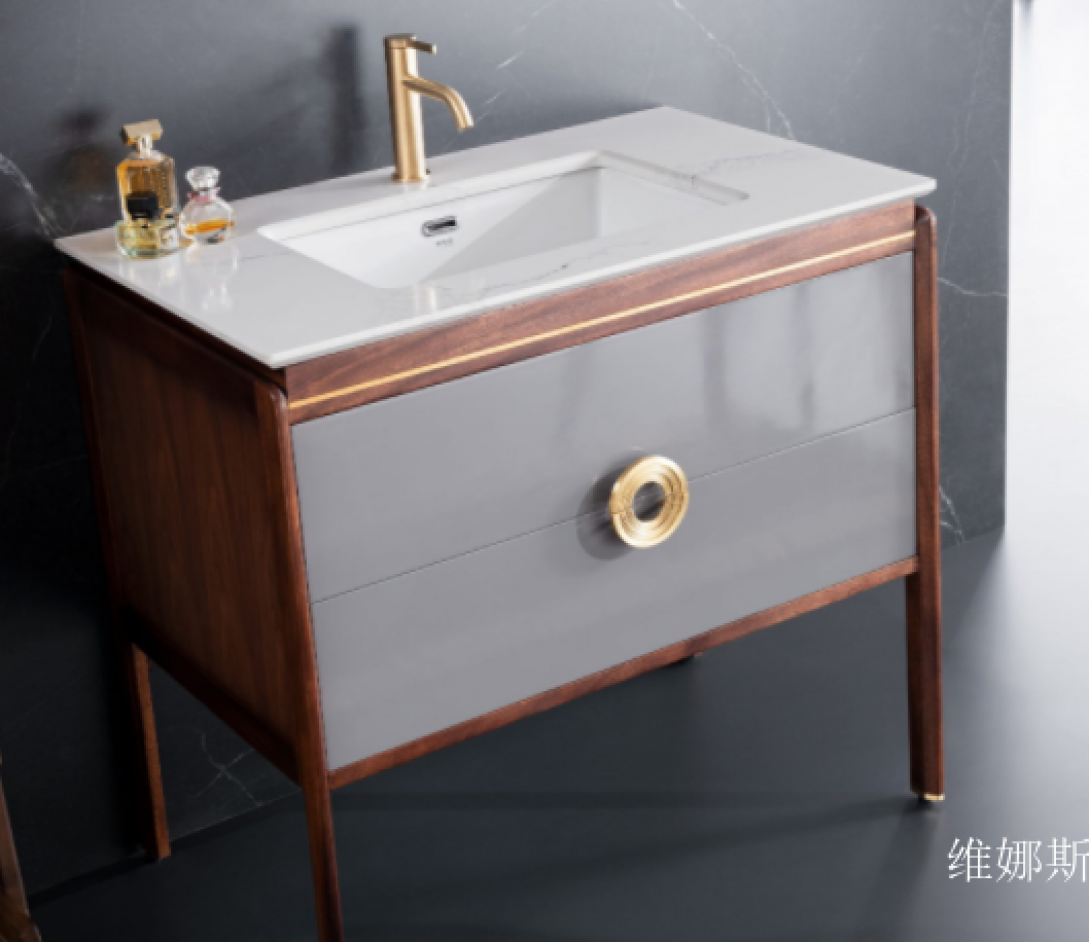 维娜斯Bathroom furnitureProduct《South American walnut wood bathroom cabinet》【图2】