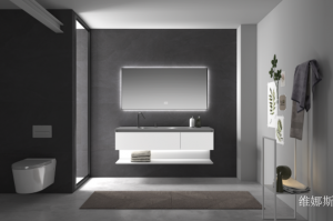 维娜斯 Bathroom furniture product 《Minimalist white tape light bathroom cabinet》议价