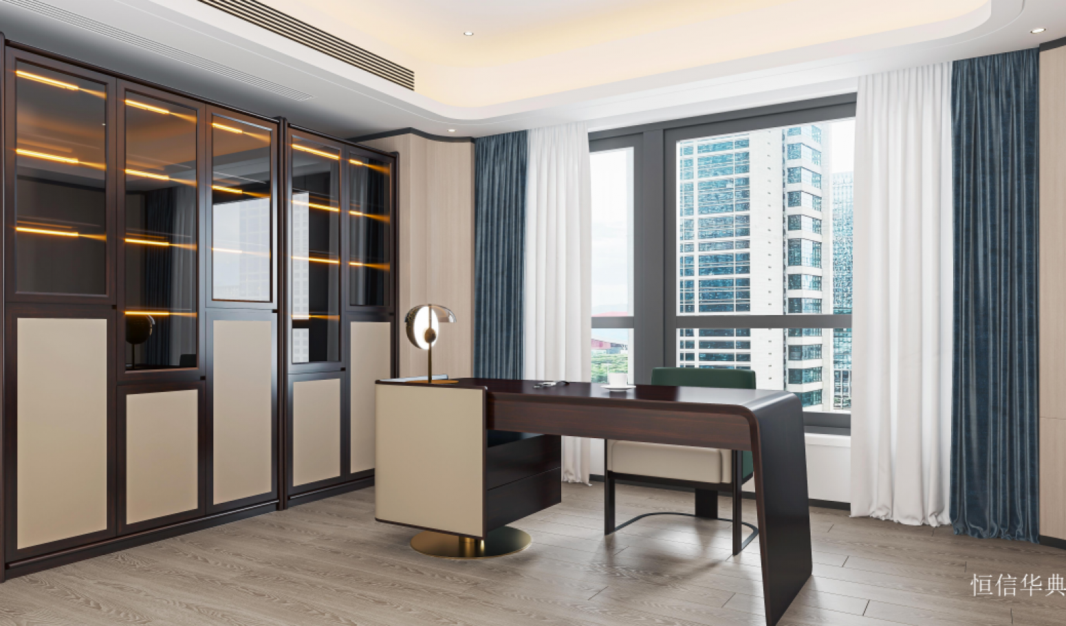 恒信华典 Home Furniture product 《Deep wood desk light luxury contracted》