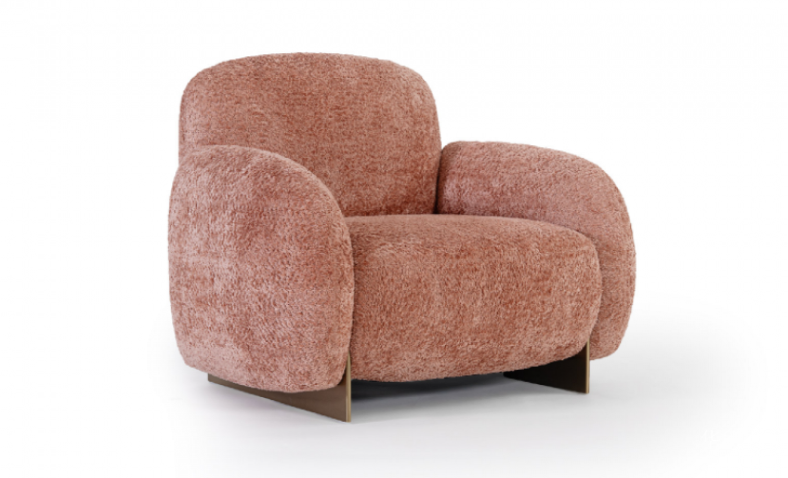 华意家居 Home Furniture product 《Pink and brown velvet cloud-like leisure chair》