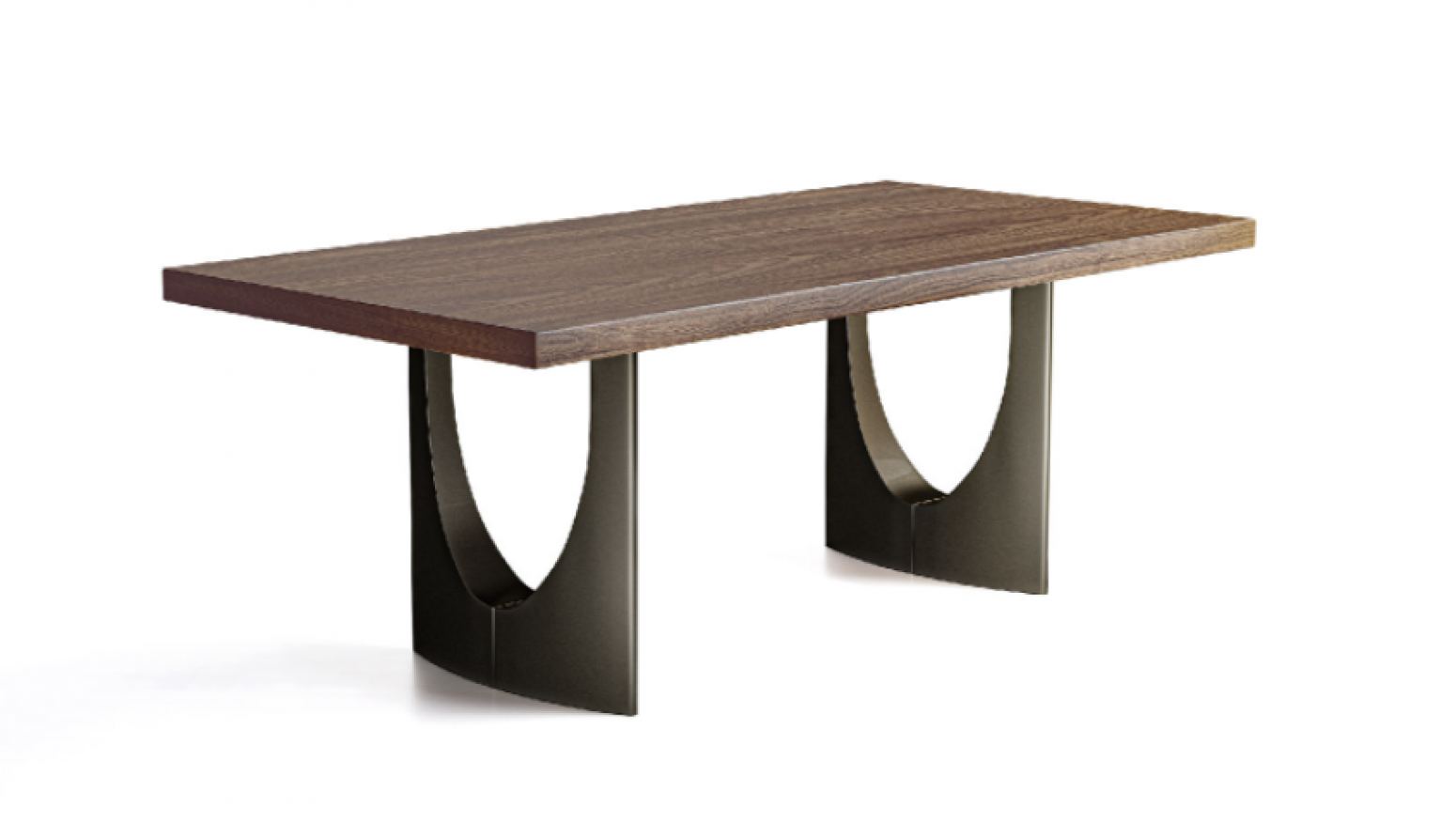 华意家居 Home Furniture product 《Deep-wood U-shaped metal foot dining table》