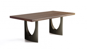 华意家居 Home Furniture product 《Deep-wood U-shaped metal foot dining table》议价