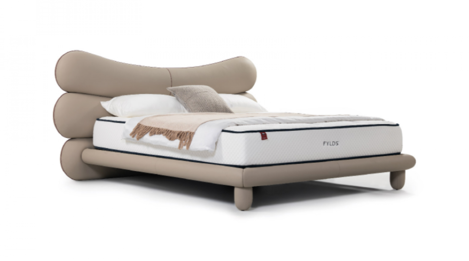 华意家居 Home Furniture product 《Khaki cloud pleated leather bed》
