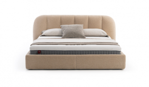 华意家居 Home Furniture product 《Shallow rice fabric arc-shaped soft bed》议价