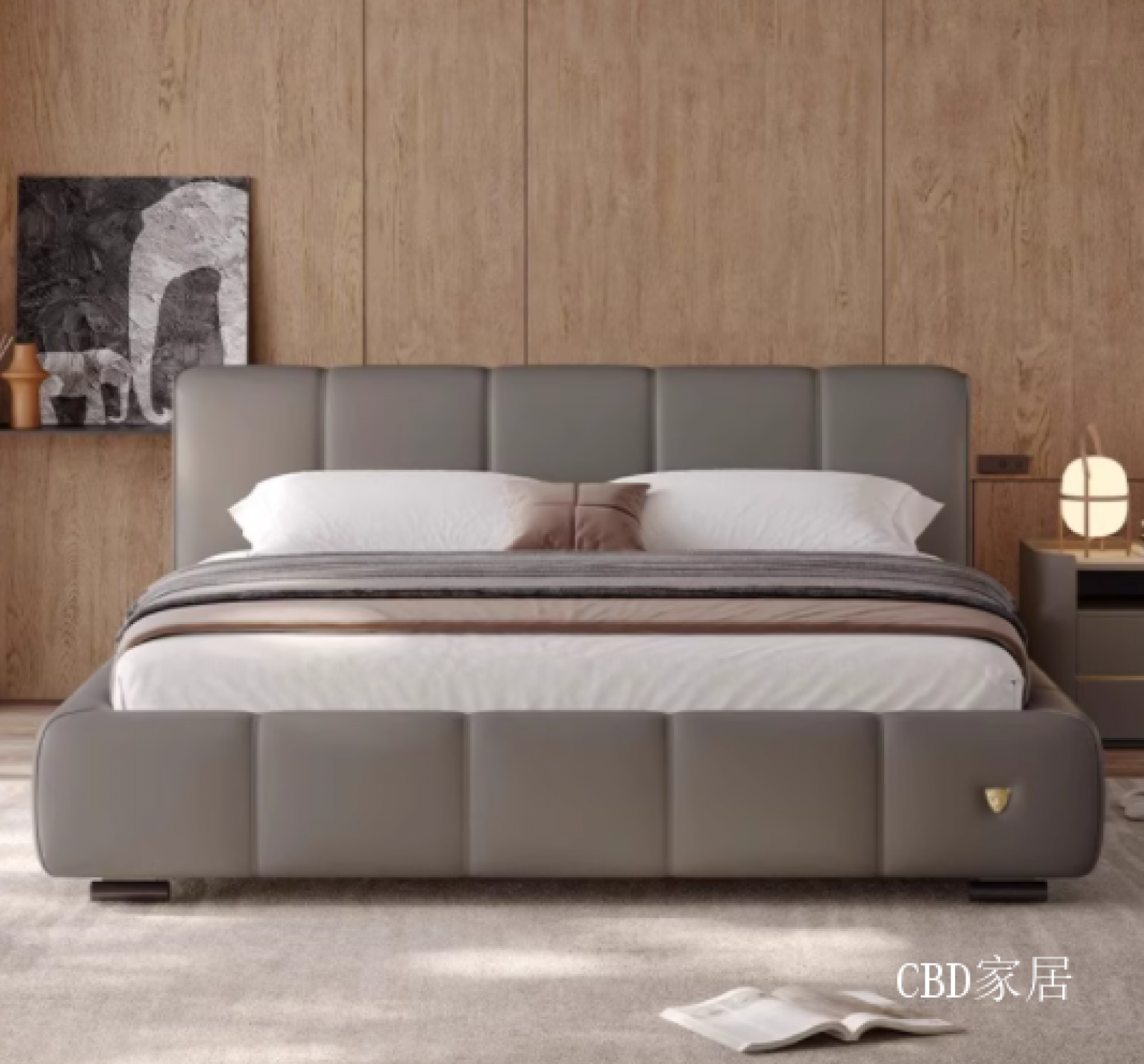 CBD家居Home FurnitureProduct《High-end luxury top-tier soft bed made of scratch-patterned leather》【图2】