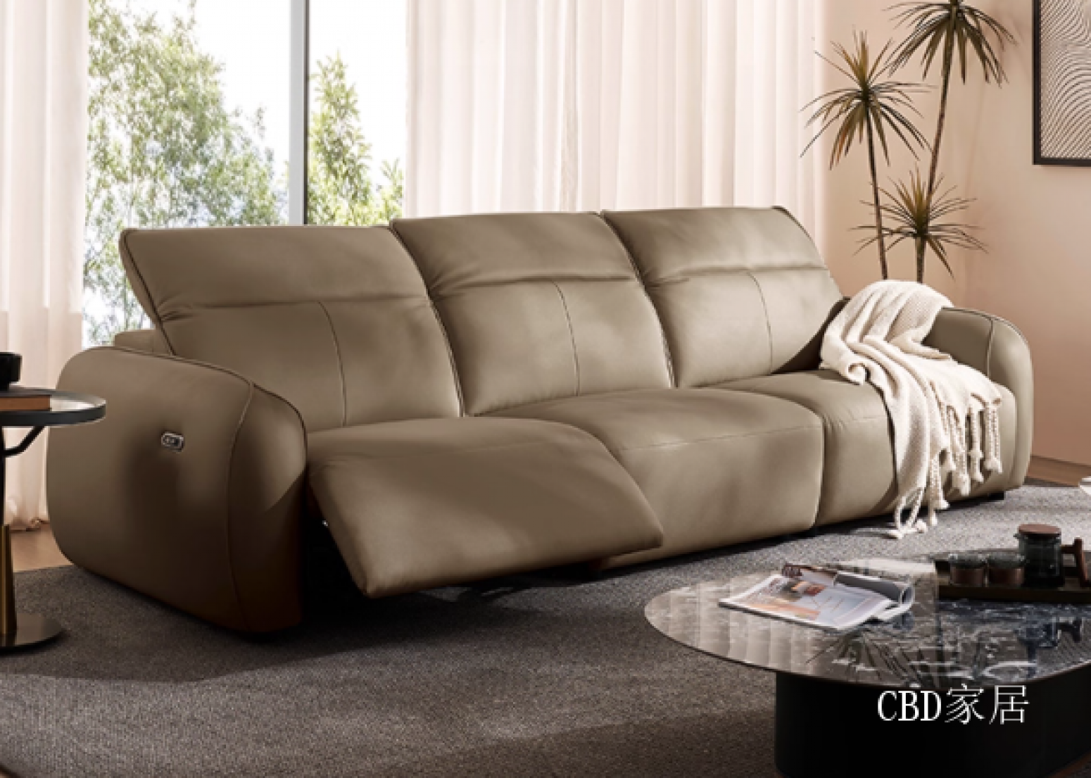 CBD家居Smart homeProduct《Leather electric sofa against the wall》【图0】