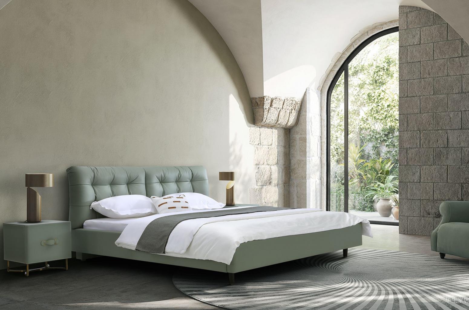 华生家居 Home Furniture product 《Sicilian genuine leather soft bed》