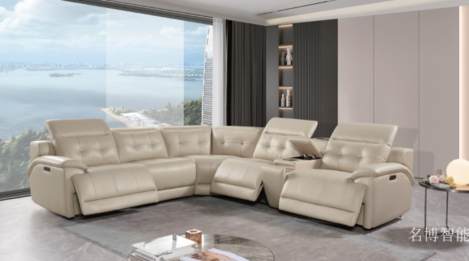 名博智能 Smart home Product 《Off-white leather smart sofa》【图0】
