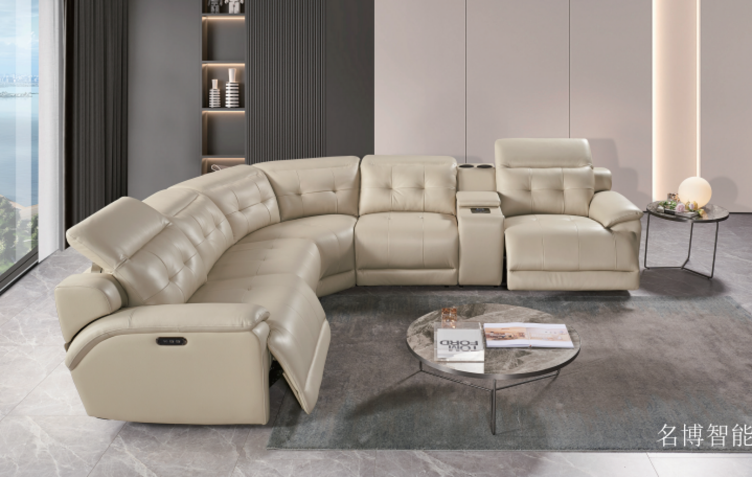 名博智能 Smart home Product 《Off-white leather smart sofa》【图1】