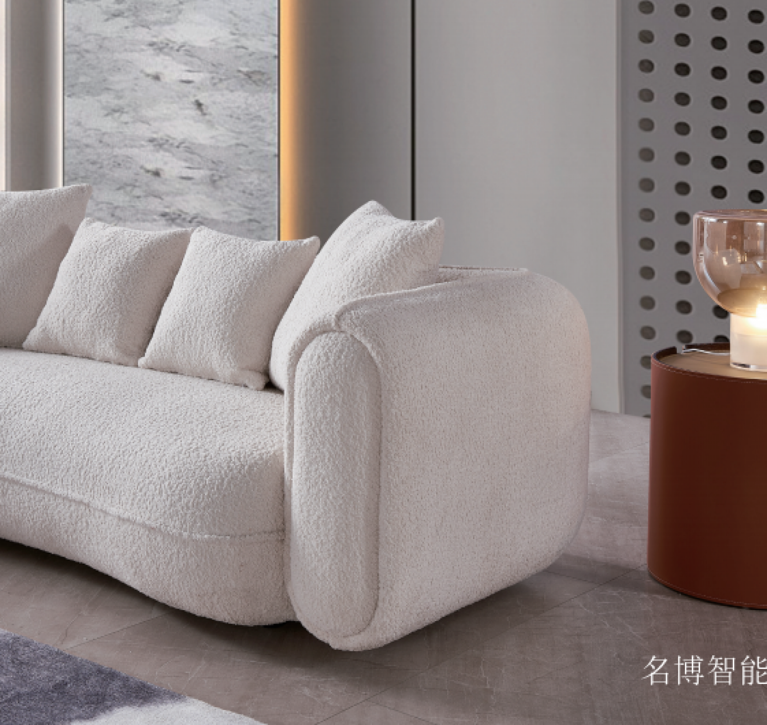 名博智能 Smart home Product 《Cream white lamb fleece sofa》【图0】