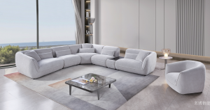 名博智能Home Furniture《Light grey suede modular sofa》