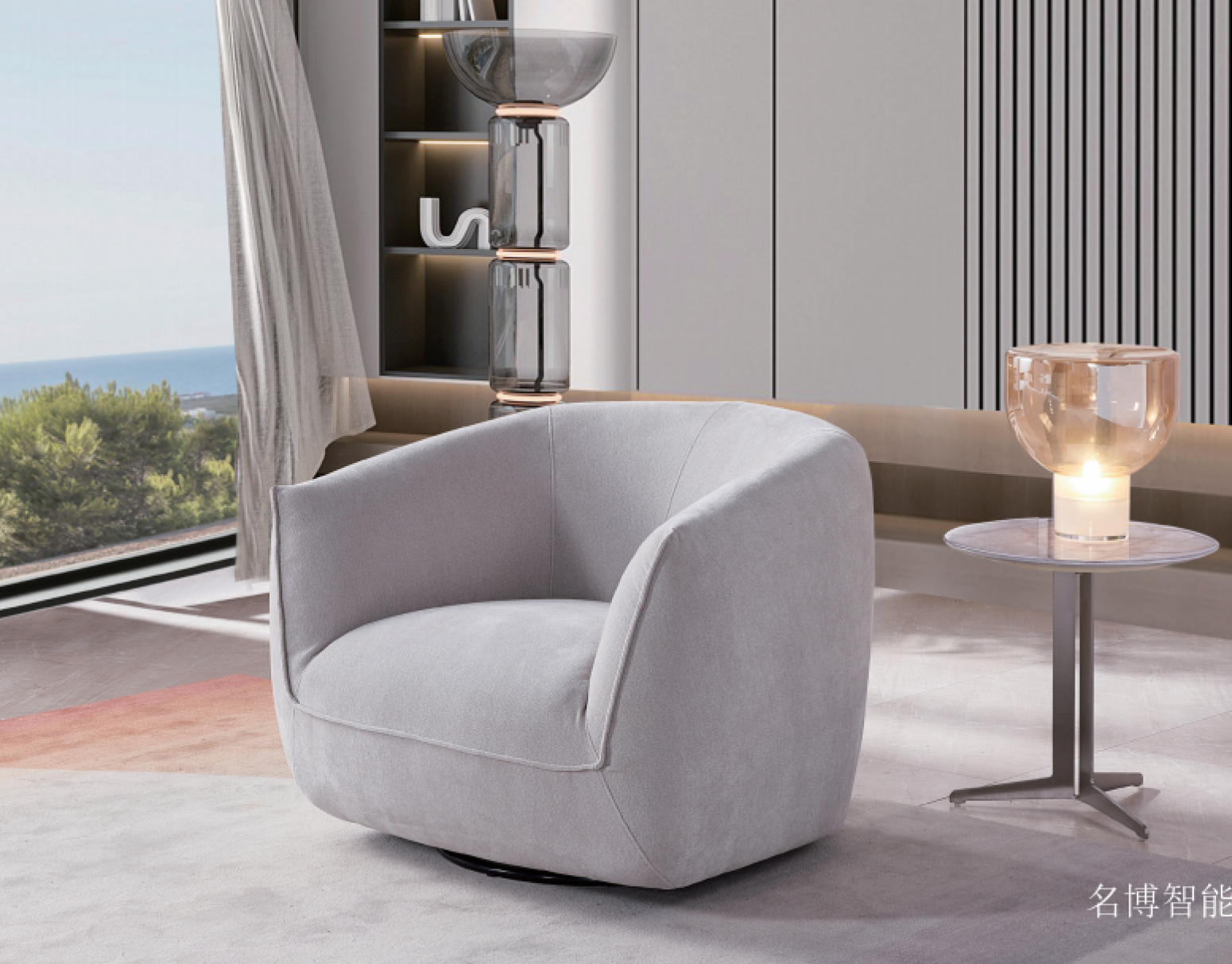 名博智能Home FurnitureProduct《Light grey suede modular sofa》【图2】