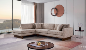 名博智能Home Furniture《Light brown textured fabric sofa》