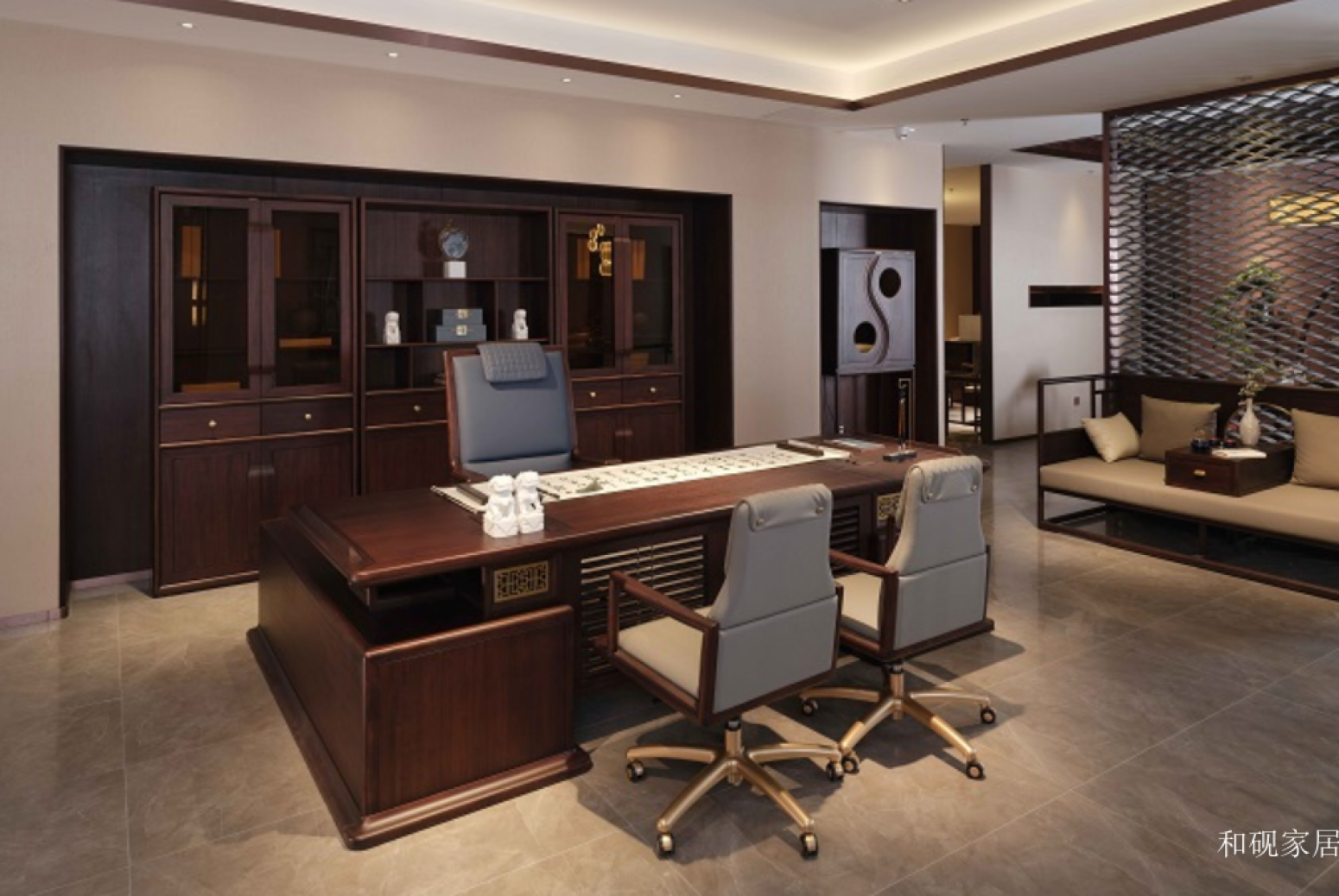 和砚家居 Office furniture Product 《Guanxi 2.8-meter large executive desk》【图3】