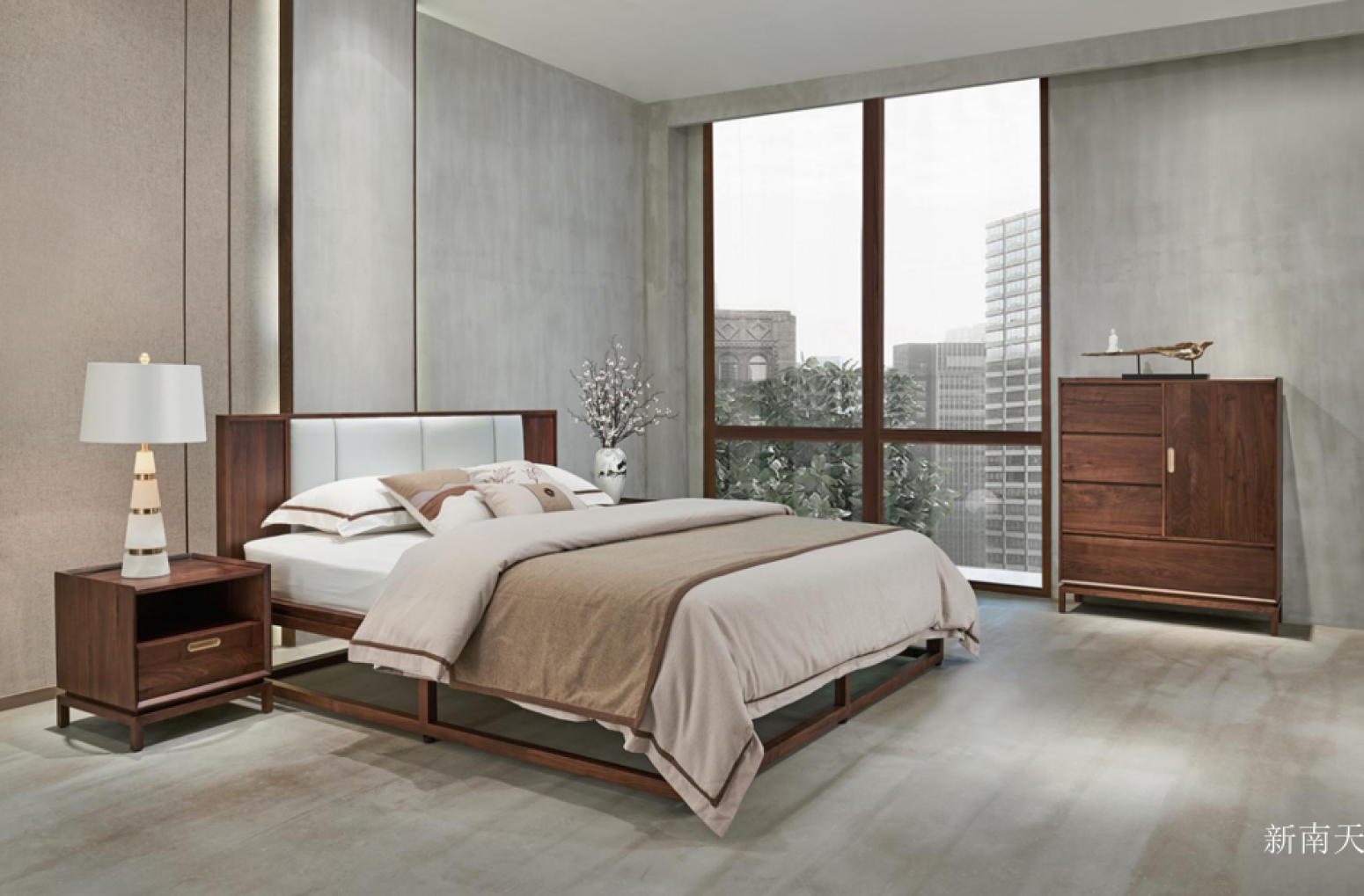 新南天 Home Furniture Product 《Simple and elegant solid wood soft bed》【图0】