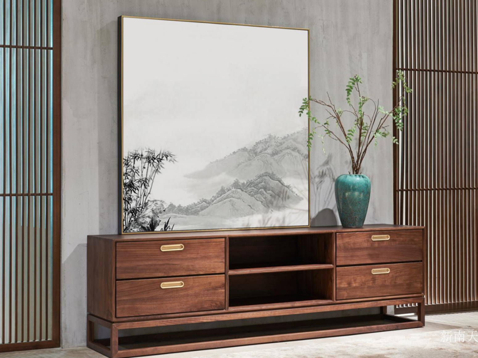 新南天 Home Furniture product 《Jianmo walnut wood TV cabinet》