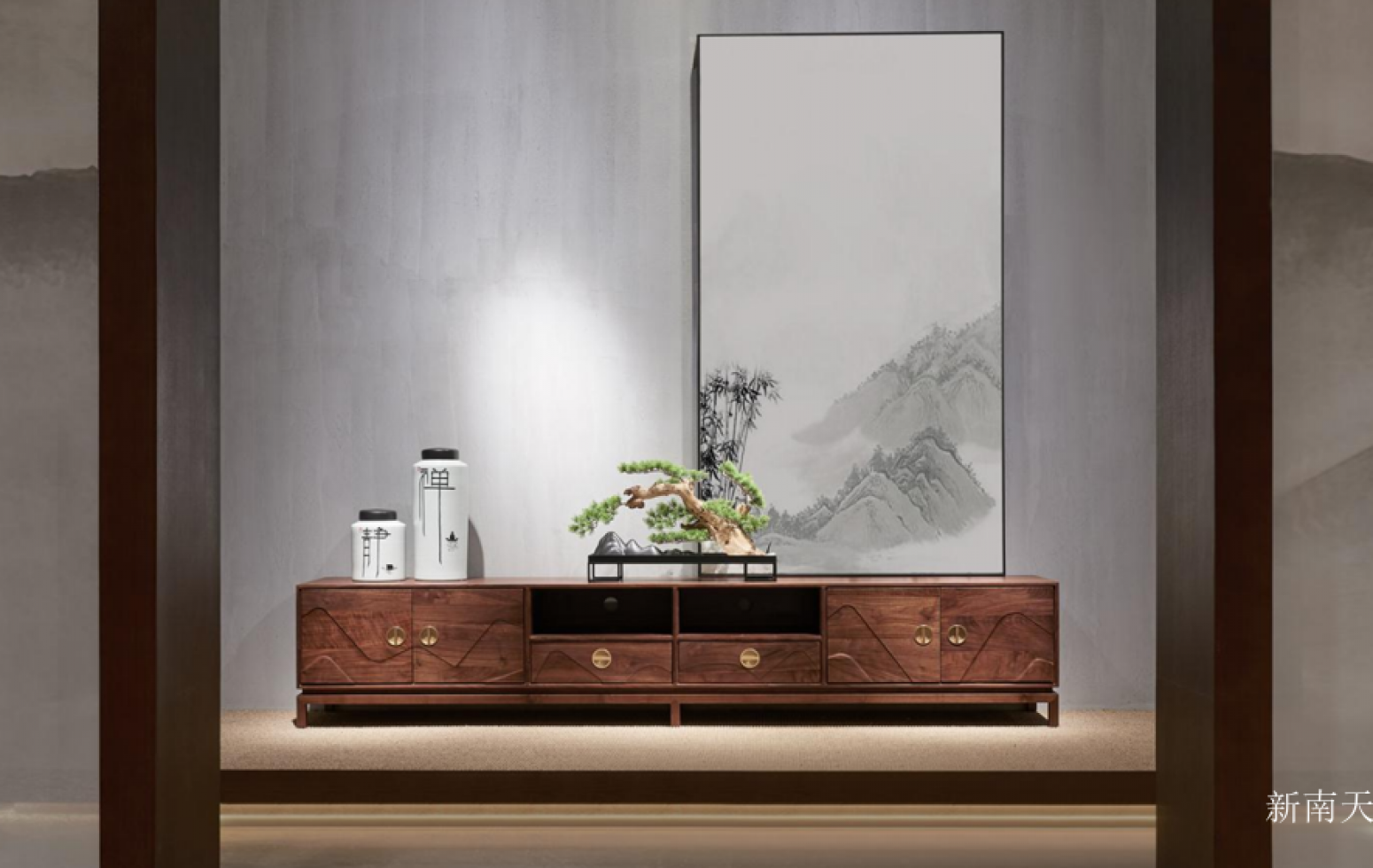 新南天 Home Furniture Product 《Jianmo walnut wood TV cabinet》【图0】