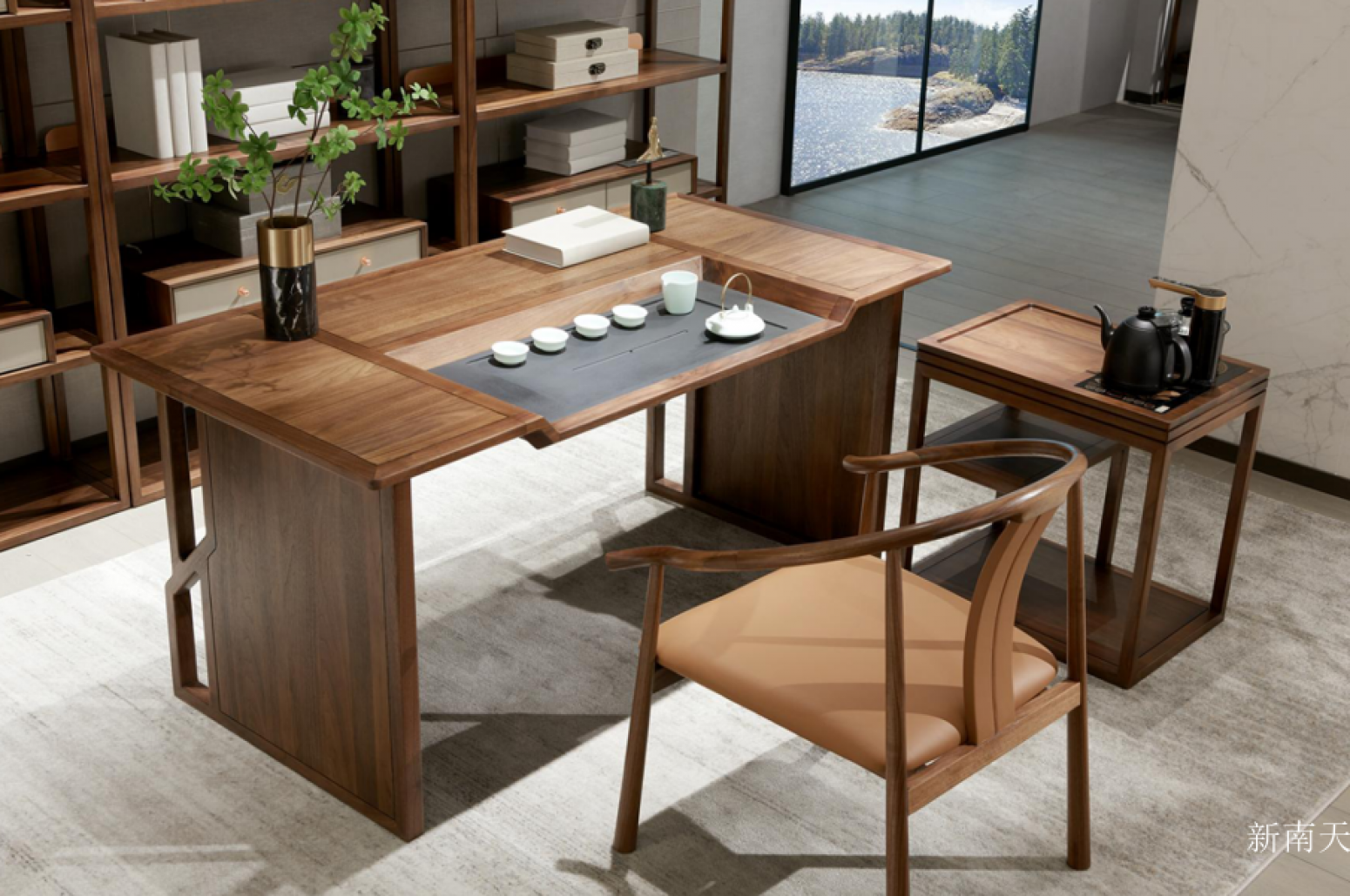 新南天 Home Furniture Product 《Walnut wood new Chinese-style desk》【图1】