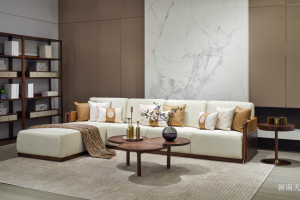 新南天 Home Furniture product 《Walnut wood simple luxury L-shaped sofa》议价